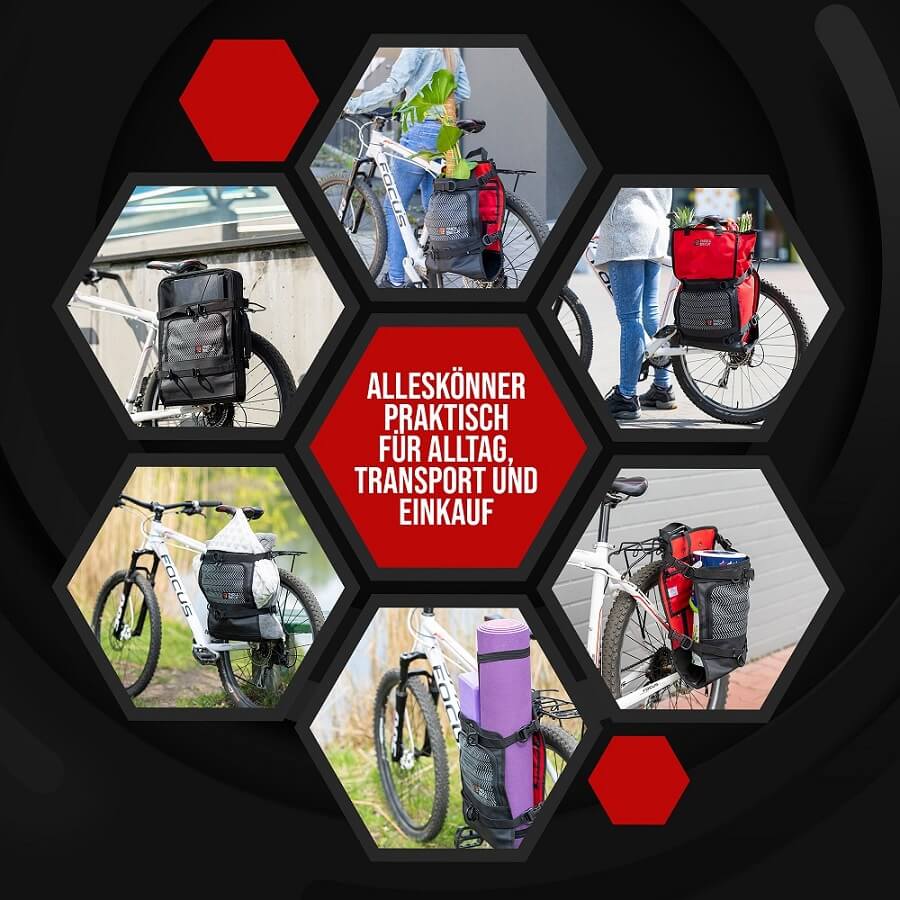 Nachhaltige 2 in 1 Fahrradtasche für Gepäckträger BIG X - THOLLBECK - Thollbeck